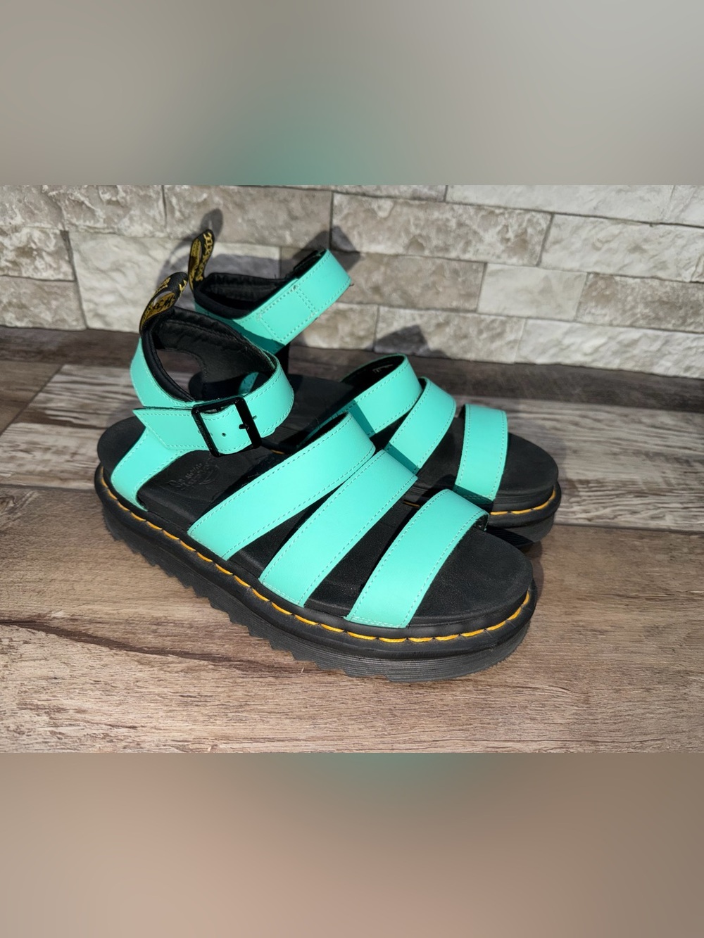 Dr Martens BLAIRE Mint Green Teal Sandals Women's 8